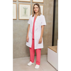 BATA MUJER SEMIENTALLADA MANGA CORTA