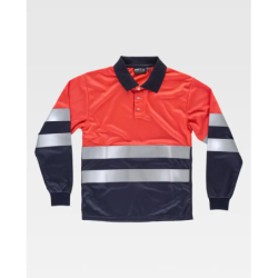 POLO ROJO COMBINADO MANGA LARGA ALTA VISIBILIDAD